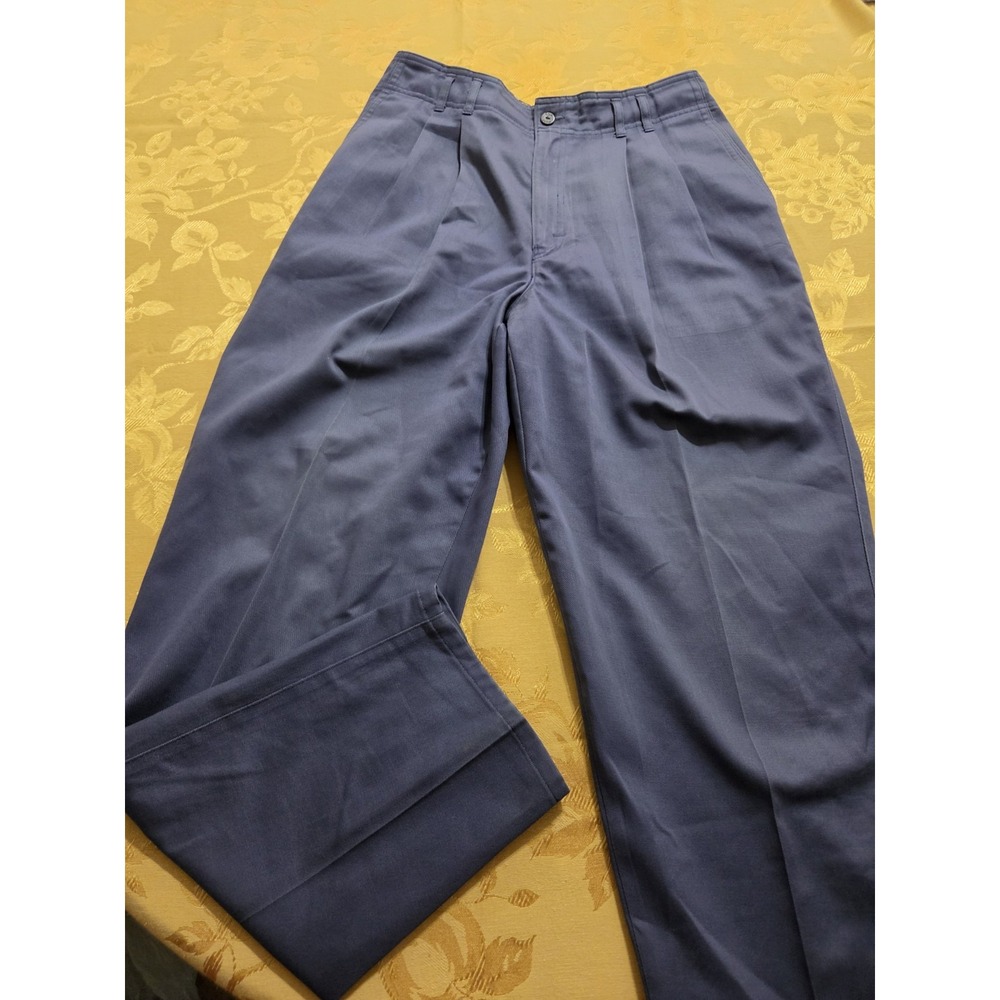 Hunt Club Mens Blue Pleated Chino Pants Cotton Twill Trousers Dress Slacks